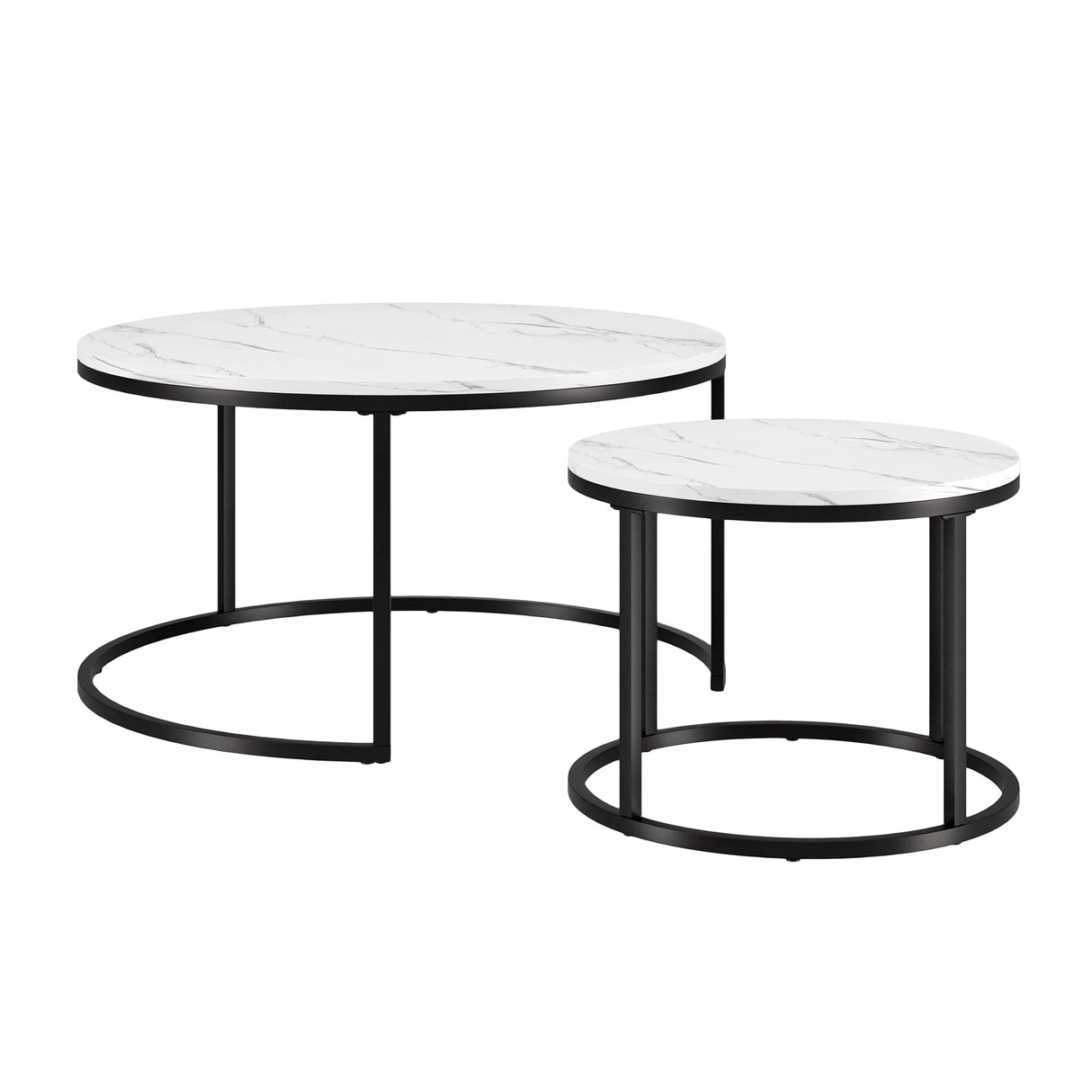 Watson Coffee Table, 35" and 22" Wide, Black/White