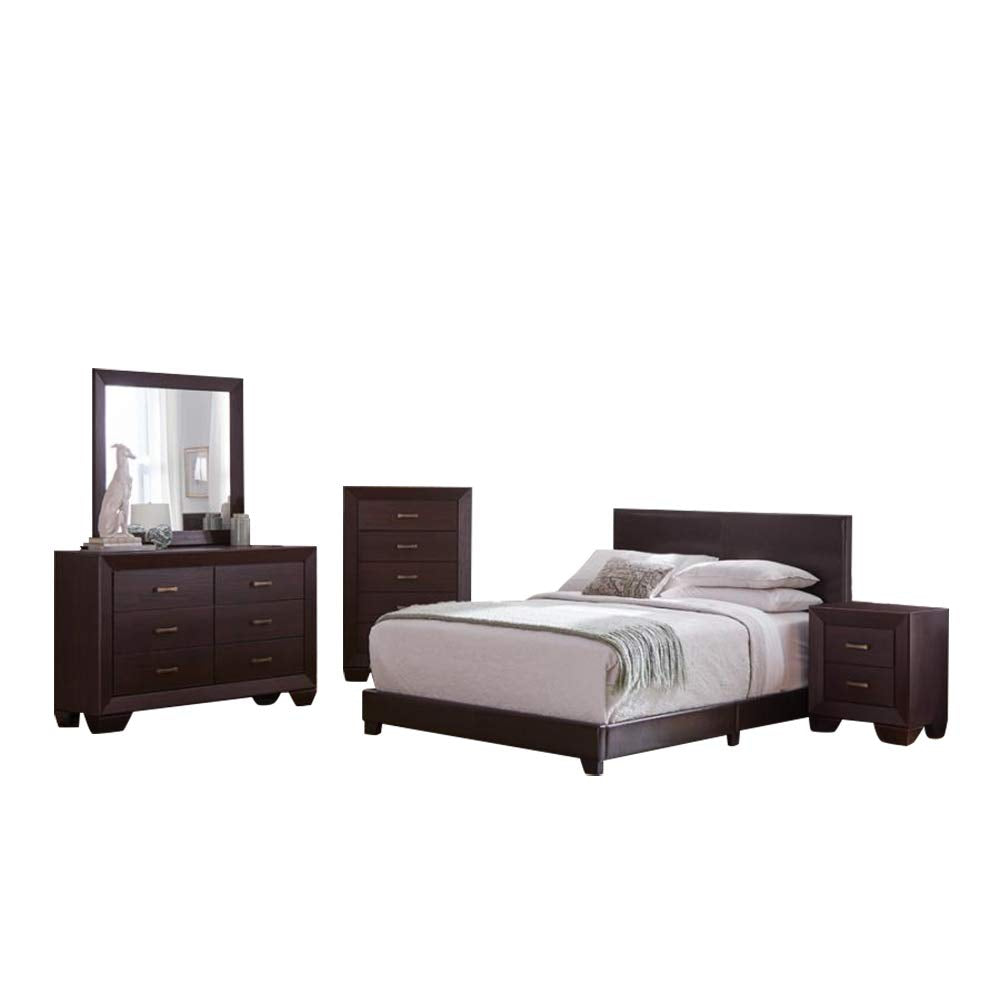 Dorian Eastern King Bed 5-Piece Set, Dark Cocoa