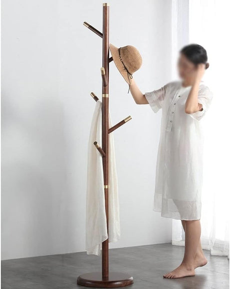 Floor Coat Rack Solid Wood Coat Rack Floor Coat Rack Bedroom Simple and Modern Hang Coat Hanger