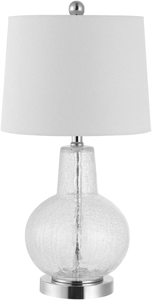 Safavieh Lighting Collection Atlas Clear Crackle Glass 24-inch Bedroom Living Room Home
