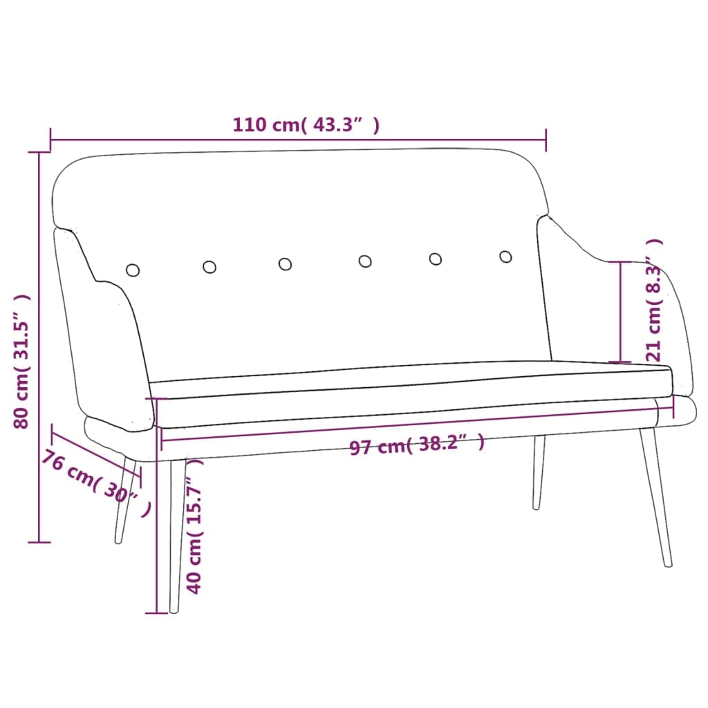 Comfy Loveseat Couch, Modern 2-Seater Sofa Loveseat, Small Loveseat Sofa, 2-Seater Bench for Living Room Bedroom Office, Dark Gray 43.3"x29.9"x31.5" Fabric,-324