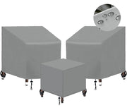3 Piece Outdoor Veranda Patio Garden Furniture Cover Set with 420D Waterproof Fabric