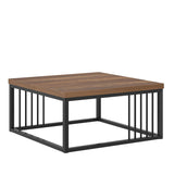 Square Coffee Table, Modern Center Table with Split Tabletop for Living Room