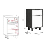 2-Piece Set with Nightstand in Gray and Night Stand