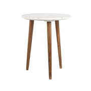 Home Collection Valerie White Marble/ Brass Round Accent Table (Fully Assembled)