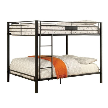 Rivell Metal Queen Over Queen Bunk Bed in Black