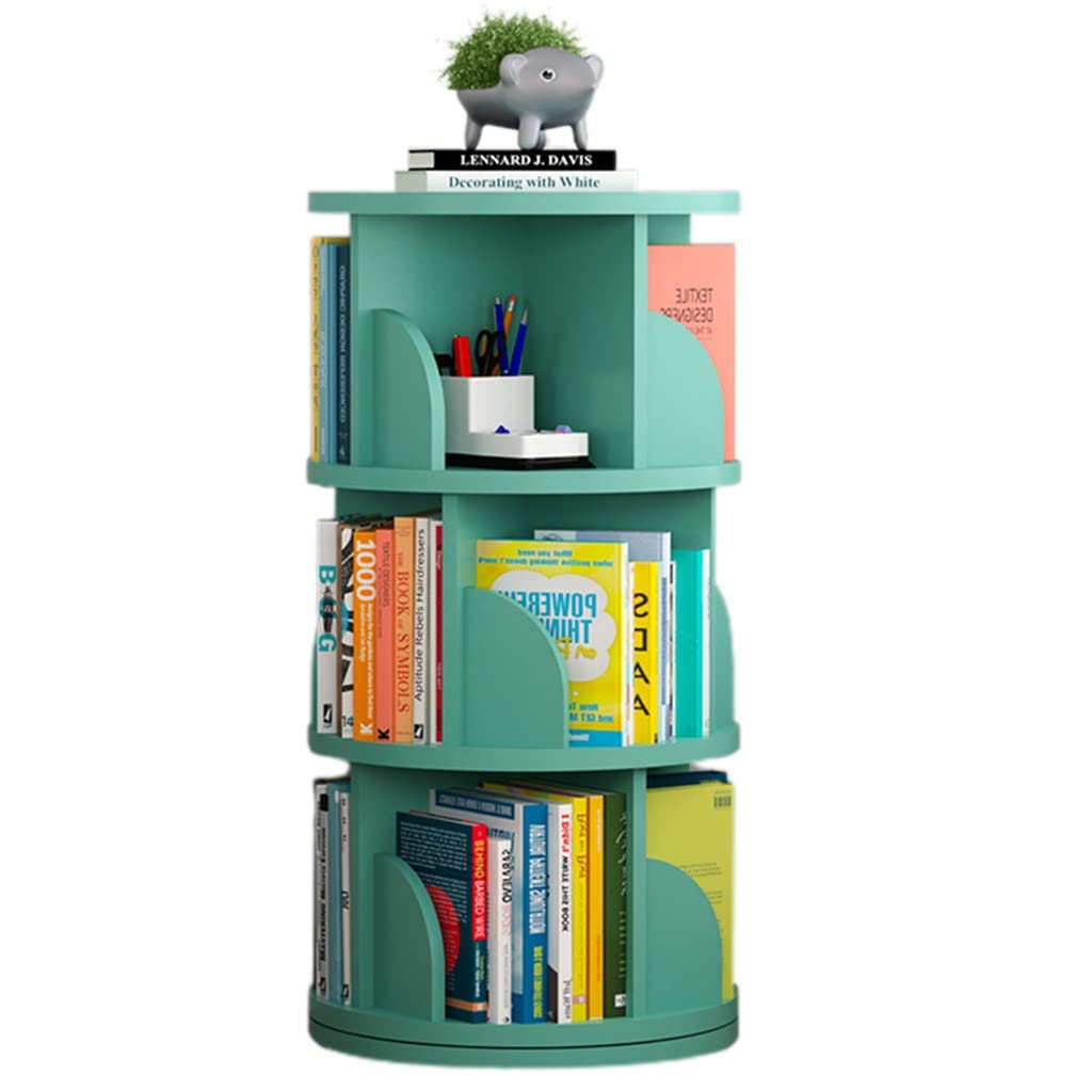 3-6 Tier Rotating Bookshelf, Floor Small Library, Free Assembly Display Bookcase
