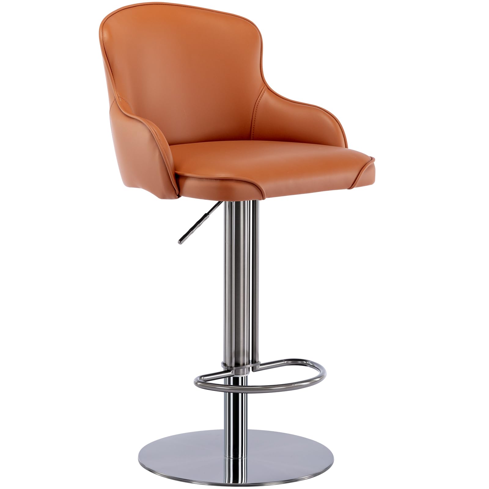 Black Titanium Stainless Steel Bar Stools,Grade Modern Leather Bar Chair