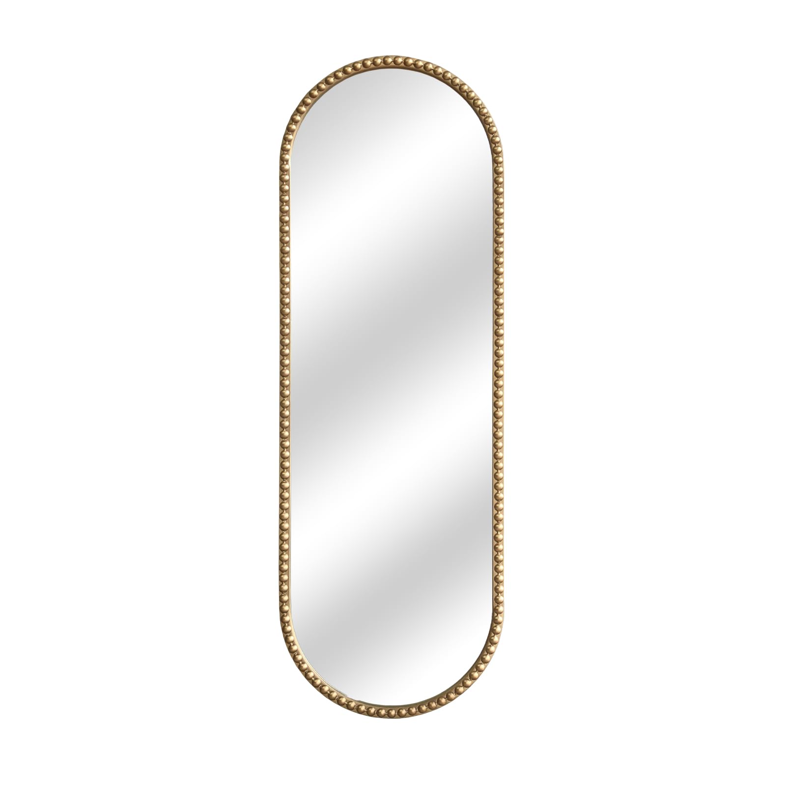 Antique Gold Oval Full Length Mirror - Baroque Beaded Wall Mirror 47"x16"