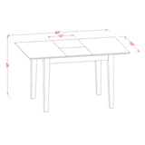 PSDU5-MAH-LC 5 Piece Dining Set Includes a Rectangle Dining Room Table with Butterfly