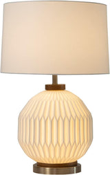 Moraga Table Lamp - 24", Bone Porcelain and Walnut, 4-Way Rotary Switch