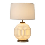 Moraga Table Lamp - 24", Bone Porcelain and Walnut, 4-Way Rotary Switch