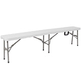 Atlas 11''W x 72"L Bi-Fold Granite White Folding Bench with Carrying