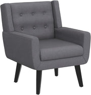 Set of 2 Morden Accent Chair, Mid-Century Modern Upholstered Sofa Chair with Rubber