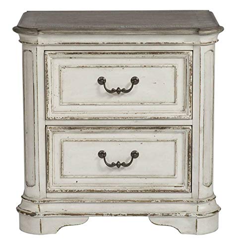 Magnolia Manor 2 Drawer Night Stand, W28 x D17 x H28, White