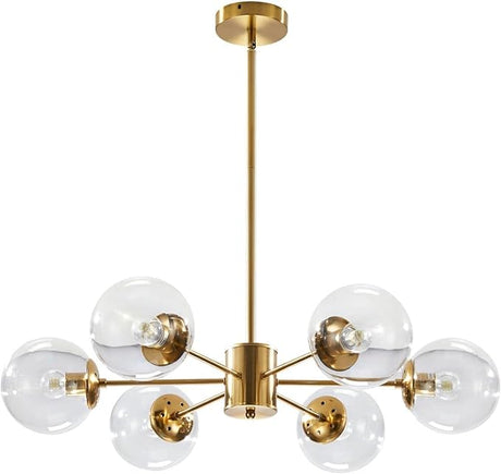 Light Globe Sputnik Chandelier Milk Glass Modern Gold Chandelier Light Fixture
