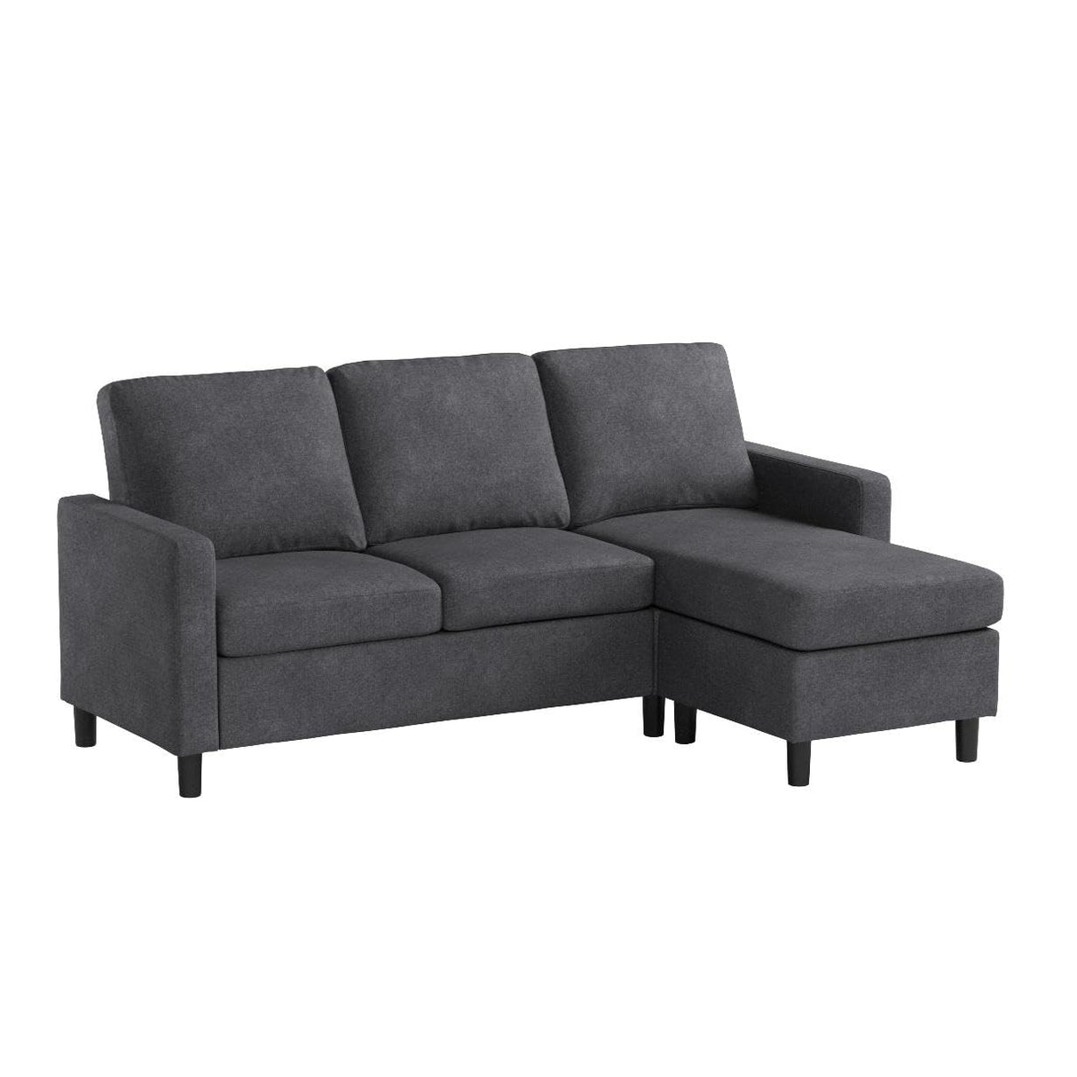 Convertible Sectional Sofa Couch with 3-Seat Sofa, L-Shaped Ottoman Couch