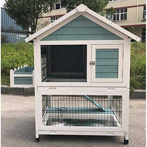 Flyline Garden Window Wooden Rabbit Hutch Cage Guinea Pig House Ferret Chinchilla