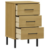 Industrial Bedside Cabinet in Brown | Free-Standing Side Cabinet | Rectangular