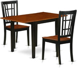 NDNI3-WHI-W Norden 3 Piece Dinette Set for Small Spaces Contains a Rectangle Table