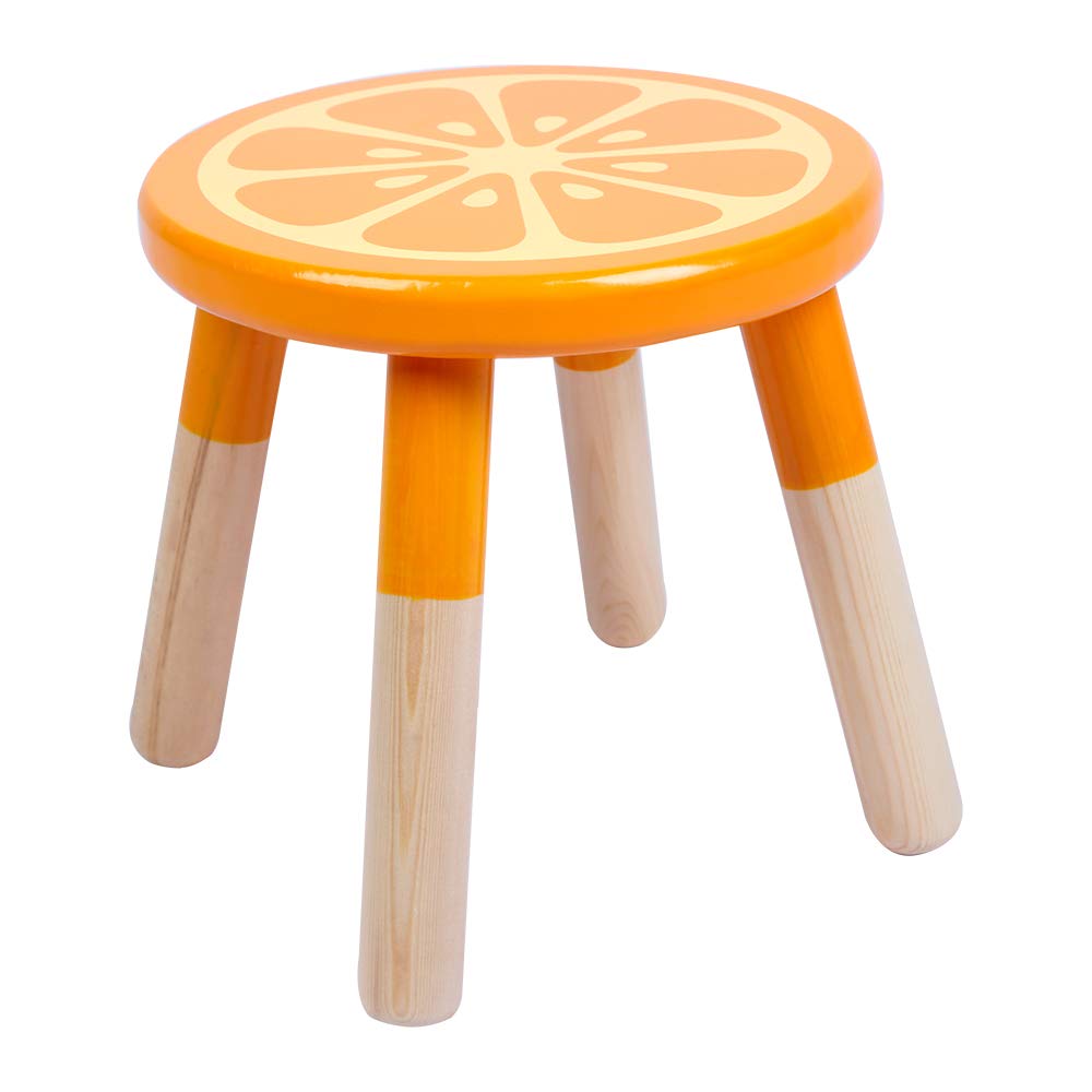 9 Inch Kids Solid Hard Wood Fruit Chair, Crafted Hand-Painted Wood