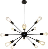 Gold Sputnik Chandeliers, 12 Lights Plating Golden Chandelier Light Fixture for Dining Room,