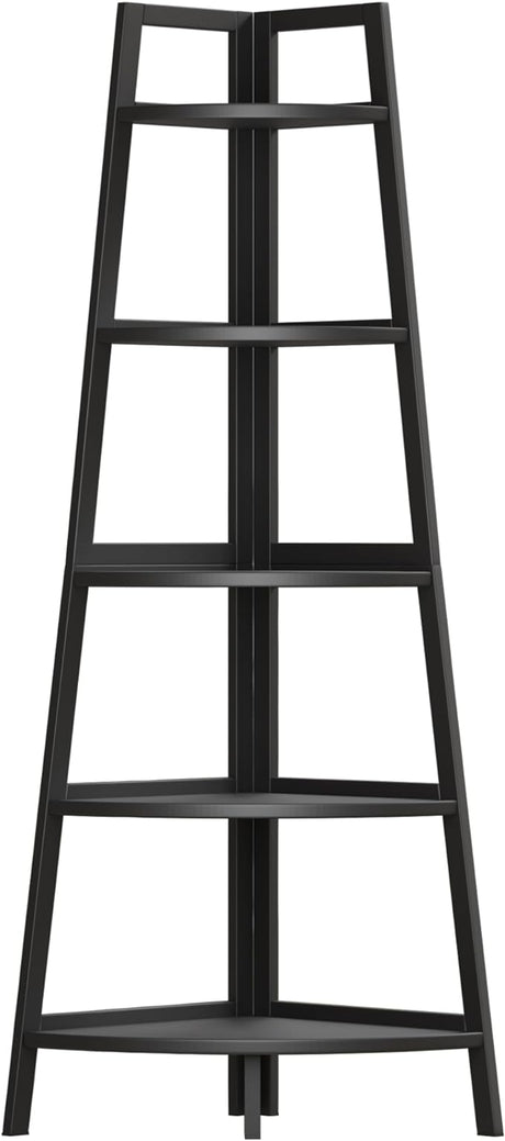 Corner Shelf White, 5 Tier Bookshelf, 70.8 Inch Tall Bookcase,