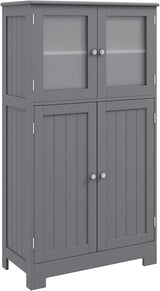 Storage Cabinet with Doors - Bathroom Floor Cabinet, Freestanding Tall Cabinet w/ 2