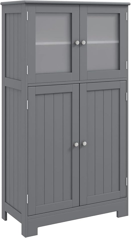 Storage Cabinet with Doors - Bathroom Floor Cabinet, Freestanding Tall Cabinet w/ 2