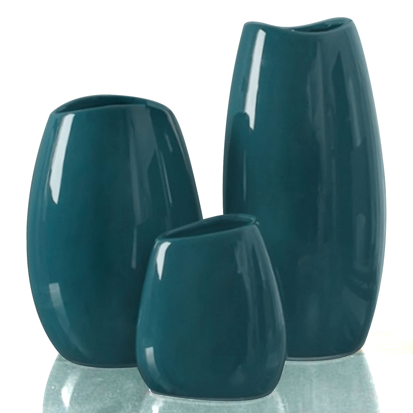 Ceramic Vase Set of 3 Flower Vases for Home Decor, Modern White Vase for Centerpieces