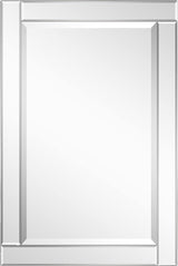 Modern Rectangle Wall Mirror for Vanity & Bathroom Solid Wood Frame, 1"-Beveled Center,