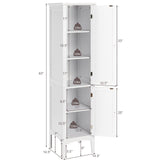 Storage Cabinet Bathroom High Cabinet with 5 Tier Storage Shelves, Freestanding Slim Cabinet,