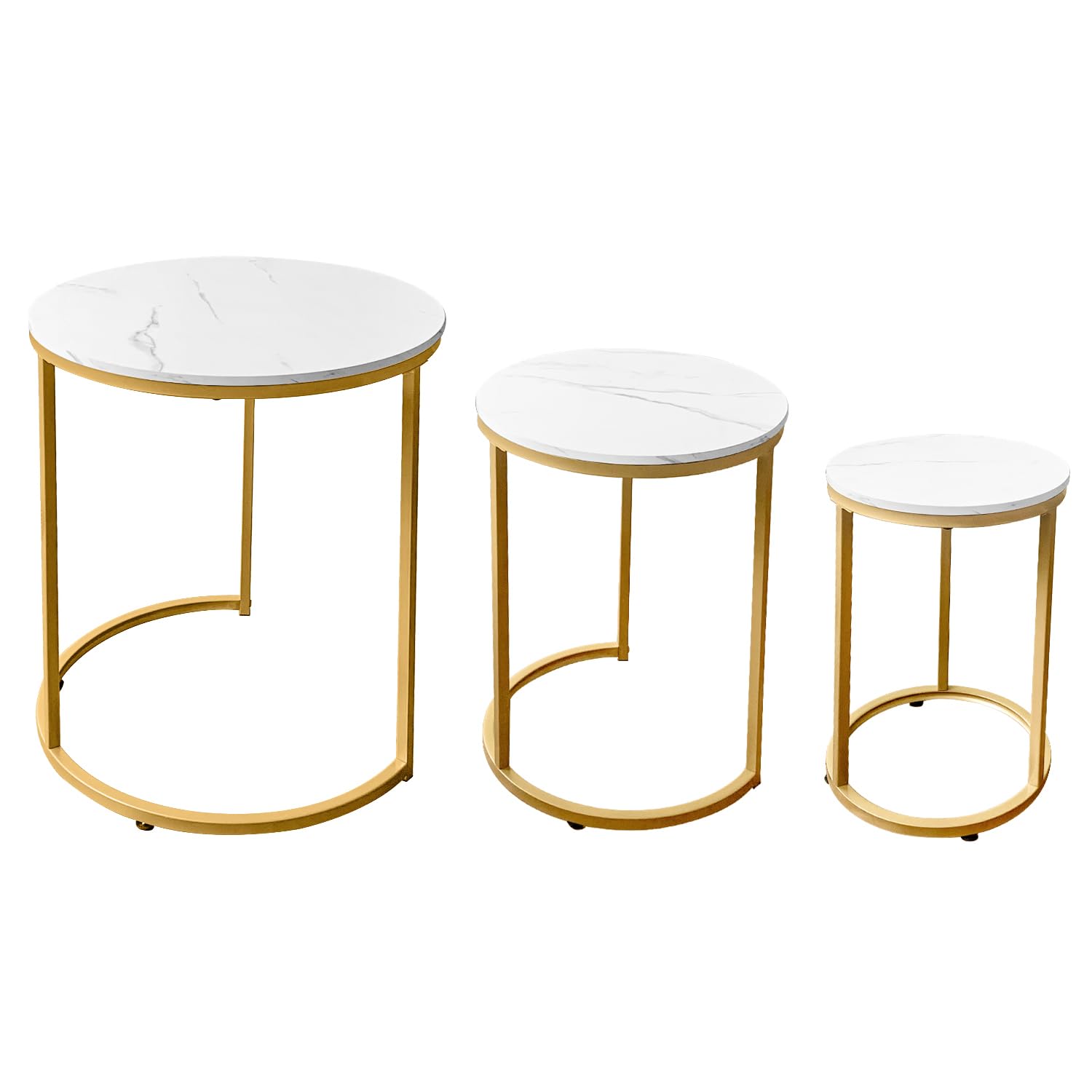 Nesting Tables Coffee Table Set of 3,Round Side Table Small Accent Table
