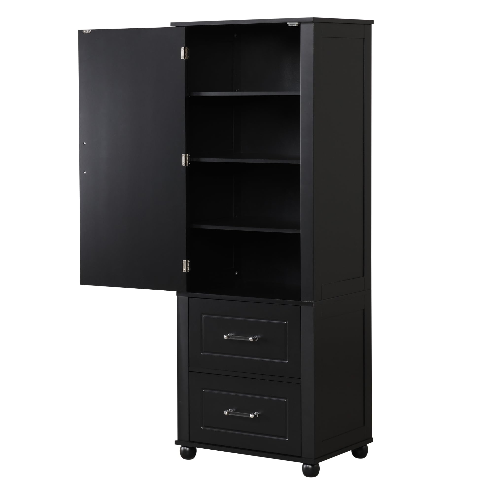 Tall Bathroom Storage Cabinet with Door and Shelves