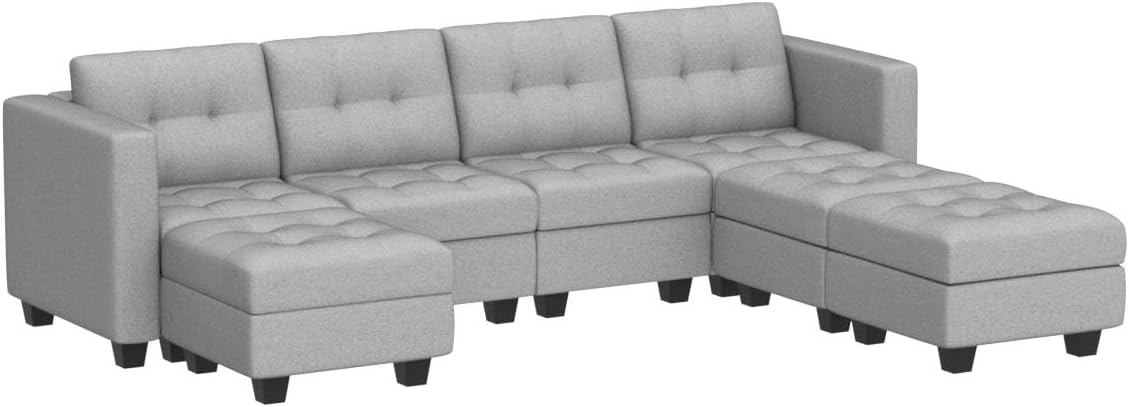 Modular Storage U-Shape Sectional Sofa Couch with Reversible Chaises 7-seat Sofa