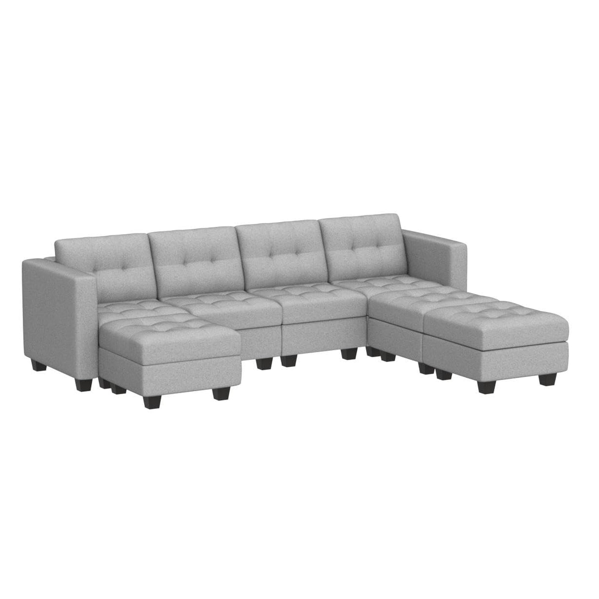 Modular Storage U-Shape Sectional Sofa Couch with Reversible Chaises 7-seat Sofa