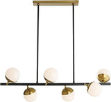 Lighting 6-Light Mid Century Modern Rectangle Sputnik Chandelier