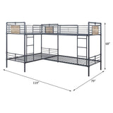 Cordelia Twin Over Twin Metal Bunk Bed in Sandy Black and Dark Bronze