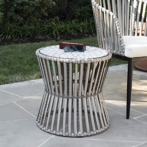 Melilani Round Outdoor Side Table, Natural