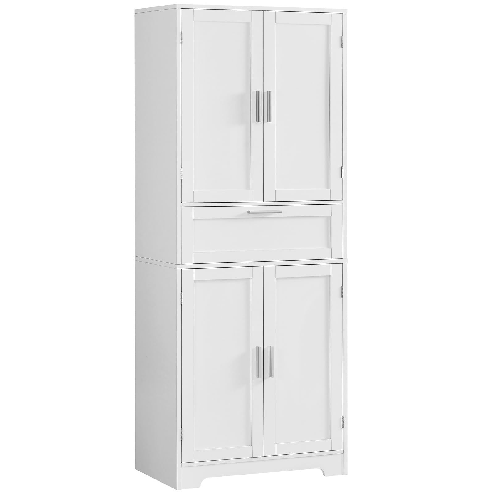 H Tall Storage Cabinet, Pantry Cabinet with 1 Large Drawer & 2 Adjustable Shelves,Tall Cabinet, Freestanding Cupboard