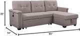 Ashlyn Light Gray Reversible Sleeper Sectional Sofa with Storage Chaise,