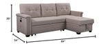 Ashlyn Light Gray Reversible Sleeper Sectional Sofa with Storage Chaise,