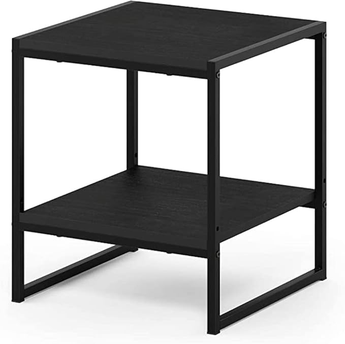 Camnus Modern Living End Table, Americano, 1 Tier, Metal Frame