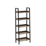 Ladder Shelf-5 Tier Bookshelves w/Open Shelf for Storage, Industrial Bookshelf & Tall Ladder Shelf-Metal Frame for Bedroom, Living Room, Kitchen-67.3'' H, Easy Assembly, Rustic Brown (HD021)