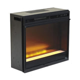 Electric LED Glass Stone Fireplace Insert in Black