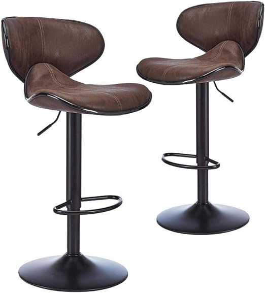 Swivel Adjustable Barstool, Counter Height Chairs w/Backrest