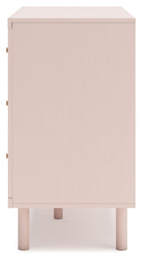 Signature Design by Ashley Wistenpine Modern 6-Drawer Dresser with Safety Stop, Pink