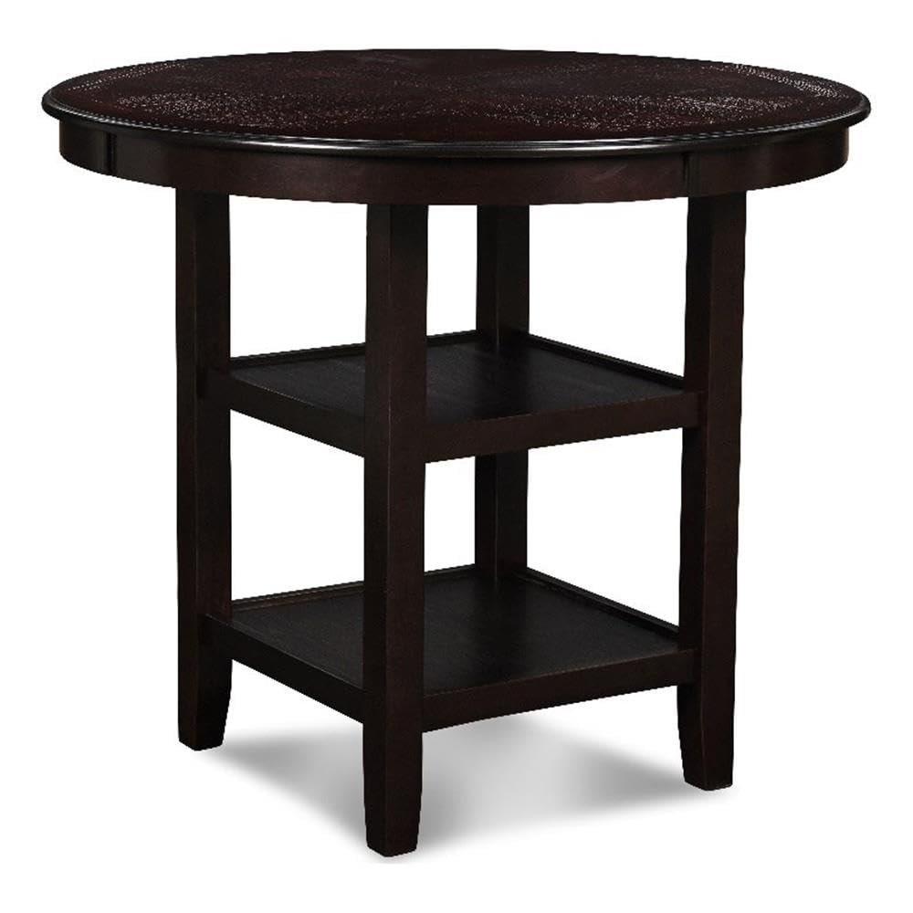 Furniture Gia 5-Piece Round Counter Height Dining Set with 1 Dining Table and 4 Chairs, 42-