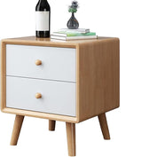 Creative Bedside Table Bedroom Drawer Style Storage Cabinet 2 Layers Solid Wood