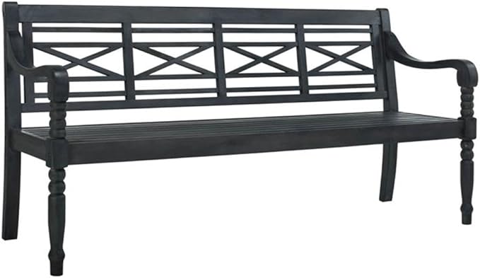 Patio Collection Martin Adirondack Acacia Wood Bench, Ash Grey
